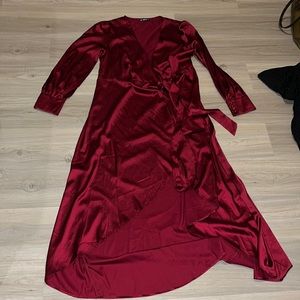 Silky cranberry dress